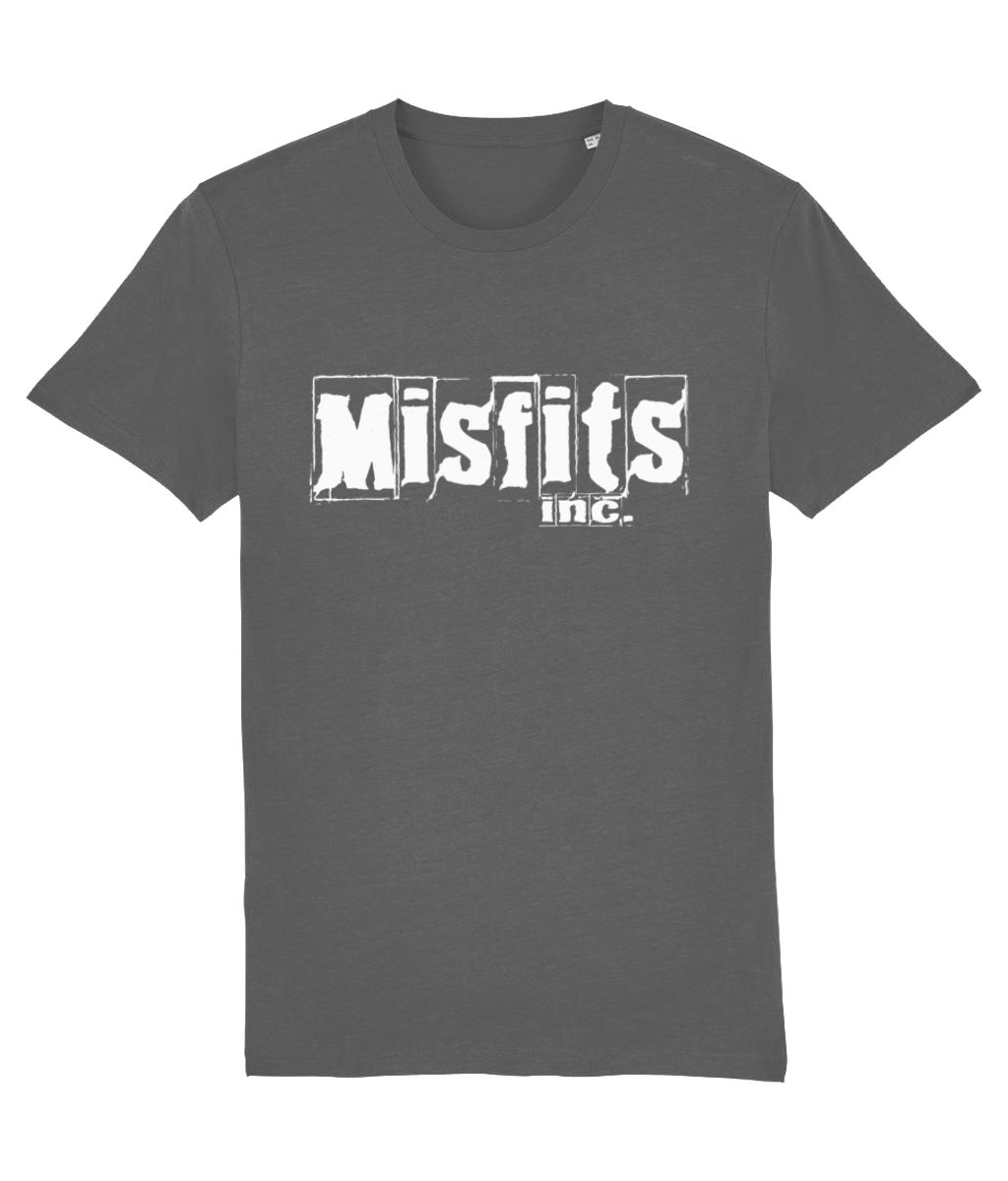 Mens/Womens Organic T-shirt – Misfits Inc White Logo - Misfits Inc.