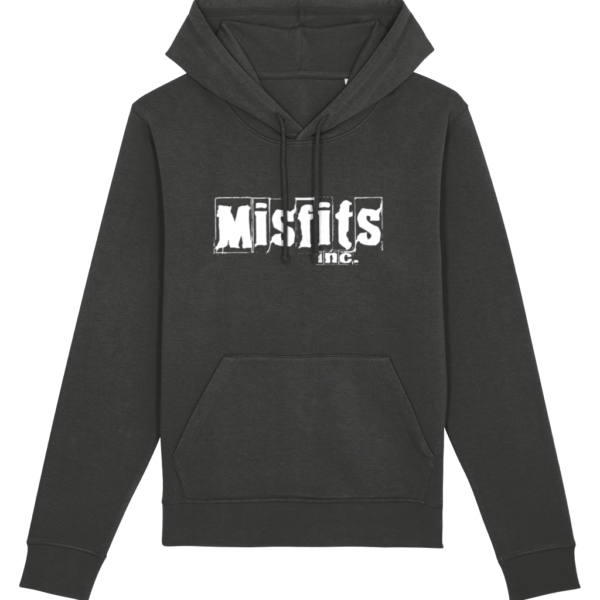 Black Misfits Inc Merch Hoodie White Logo Branding Artwork Graphics