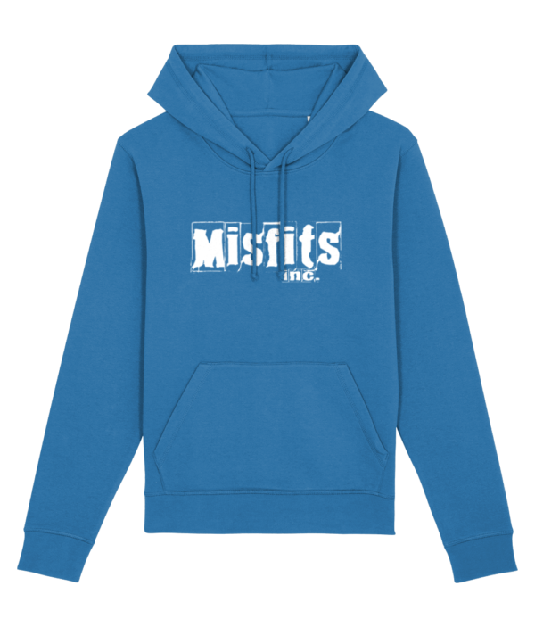 Blue Misfits Inc Merch Hoodie White Logo Branding Artwork Graphics