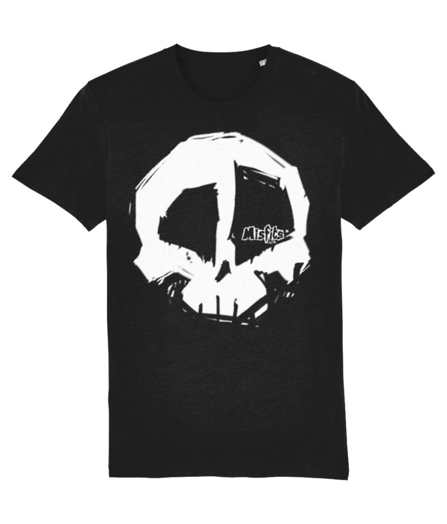 Misfits Inc Black Skull T Shirt White Skull Design Organic Cotton 1895